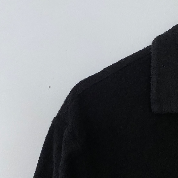 & Other Stories Terry Cloth Black Button Front Swim Coverup Mini Dress - Picture 3 of 5